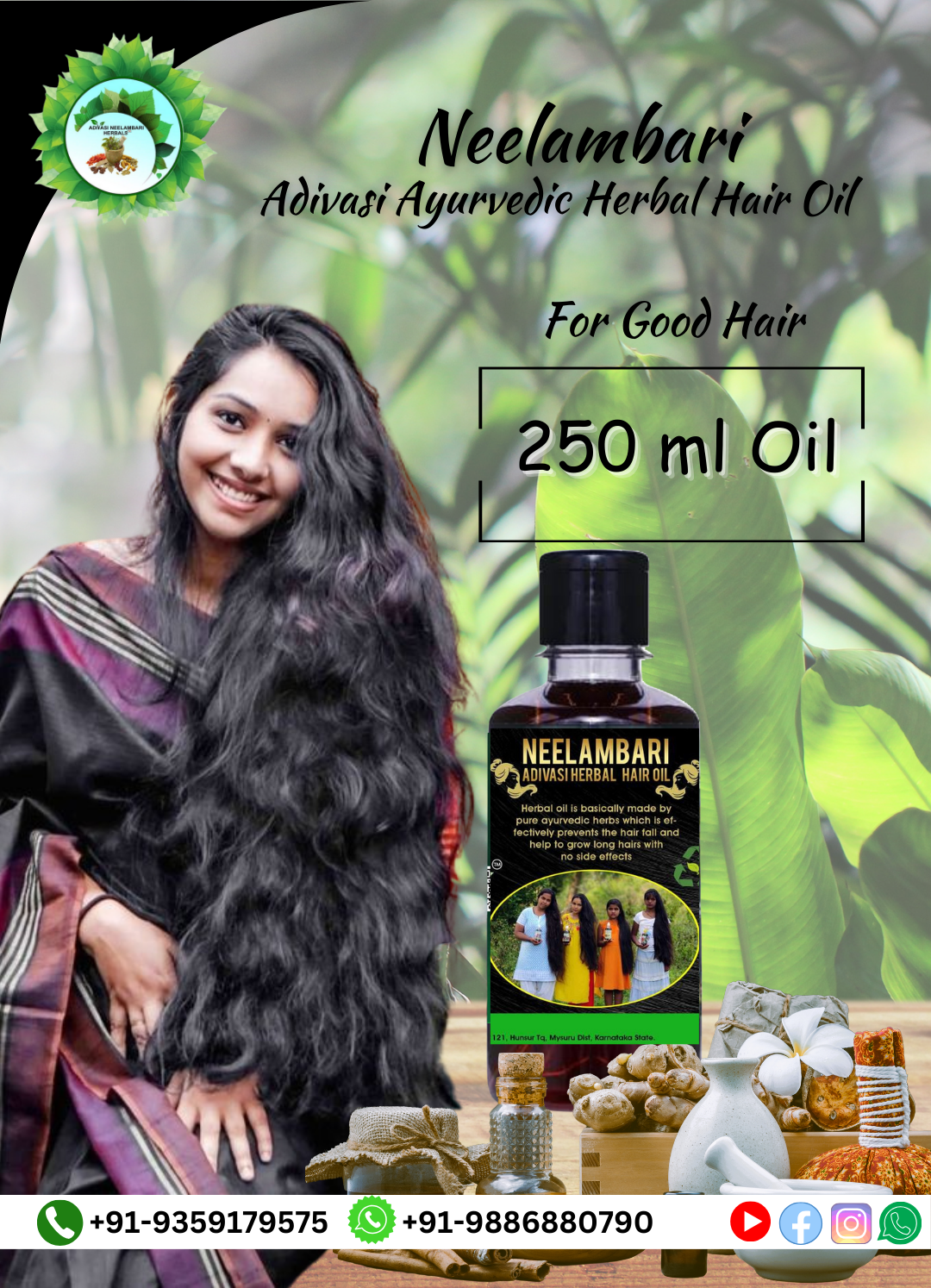 Neelambari Adivasi Ayurvedic Herbal Hair Oil