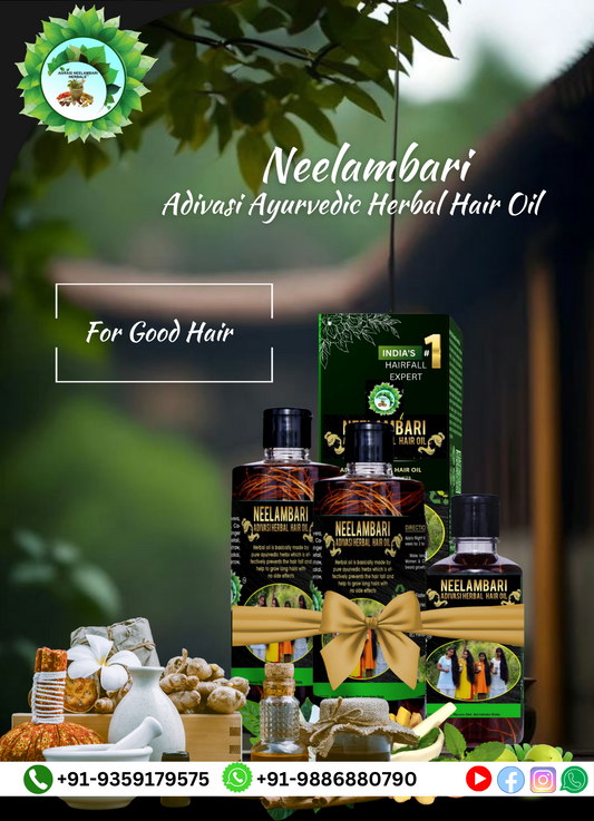 Neelambari Adivasi hair oil 500ML Hair oil & 250ML shampoo full course family 2 member
